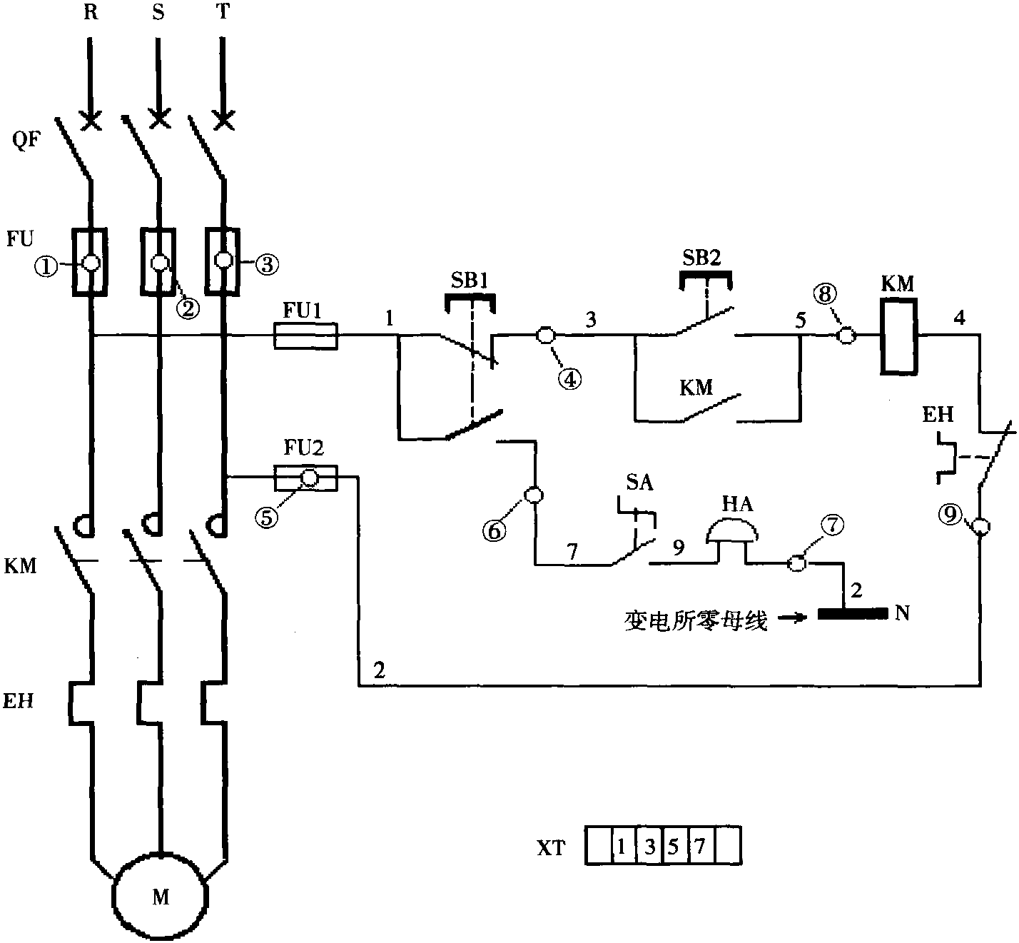 三、加有啟動(dòng)聯(lián)絡(luò)信號(hào)的電動(dòng)機(jī)控制電路